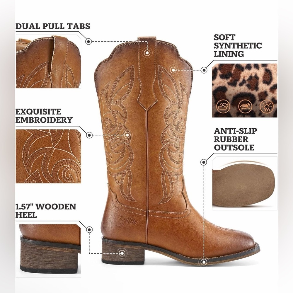 🆕Western Cowboy Boots - Picture 2 of 3